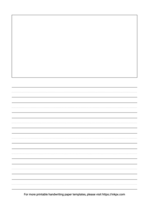 Free Printable Black and White Kindergarten Writing Paper with Picture Box
