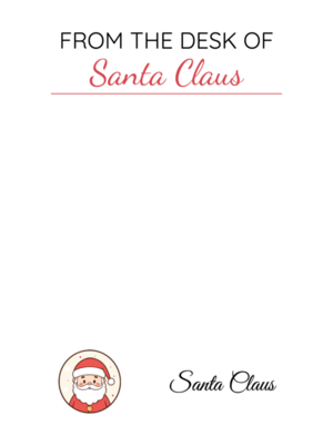 Free Printable Blank Clean Letter From Santa Template