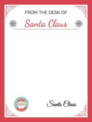 Free Printable Blank Simple Letter From Santa Template