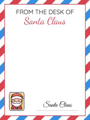 Free Editable Blank Airmail Style Letter From Santa Template