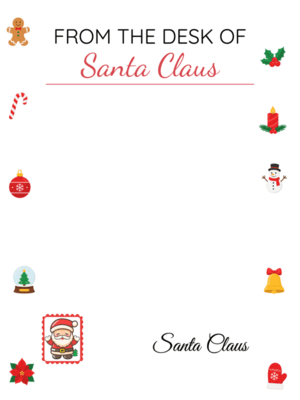 Free Printable Fancy Christmas Elements Blank Letter From Santa Template
