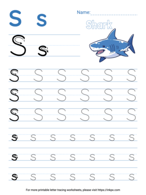 Free Printable Colorful Letter S Tracing Worksheet