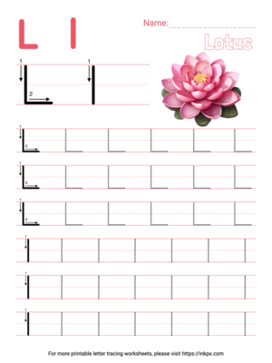 Free Printable Colorful Letter L Tracing Worksheet