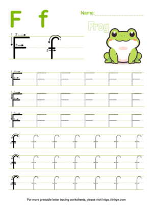 Free Printable Colorful Letter F Tracing Worksheet