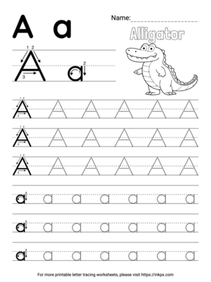 Free Printable Simple Letter A Tracing Worksheet