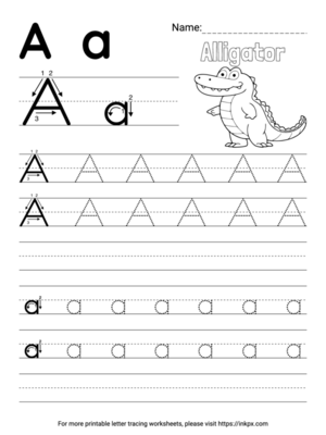 Free Printable Simple Letter A Tracing Worksheet with Blank Lines