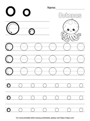 Free Printable Simple Letter O Tracing Worksheet
