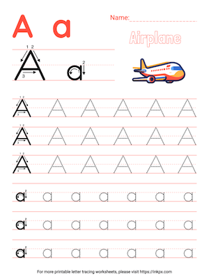 Free Printable Colorful Letter A Tracing Worksheet
