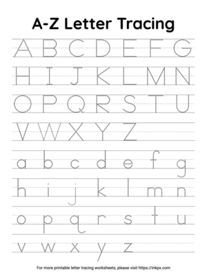 Free Printable Simple A to Z Letter Tracing Worksheets