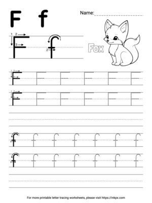 Free Printable Simple Letter F Tracing Worksheet with Blank Lines