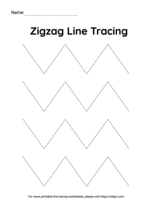 Free Printable Simple Zigzag Line Tracing Worksheet