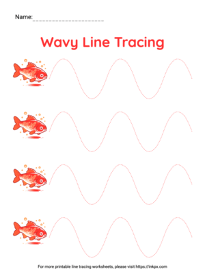Free Printable Colorful Wavy Line Tracing Worksheet