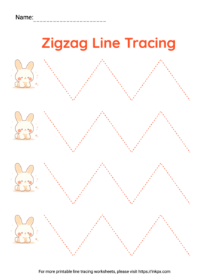 Free Printable Colorful Zigzag Line Tracing Worksheet