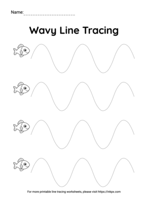 Free Printable Black and White Wavy Line Tracing Worksheet