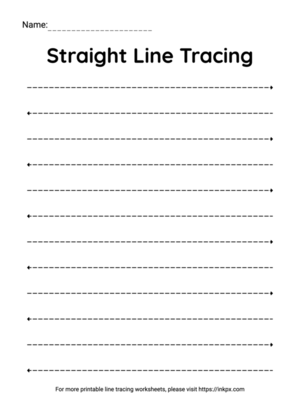 Free Printable Simple (Two Side) Horizontal Line Tracing Worksheet