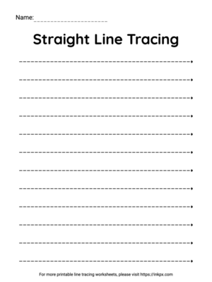 Printable Simple Horizontal Line Tracing Worksheet