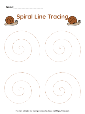 Free Printable Colorful Spiral Line Tracing Worksheet