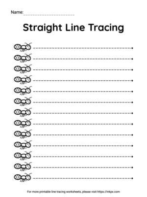 Free Printable Black and White Horizontal Line Tracing Worksheet