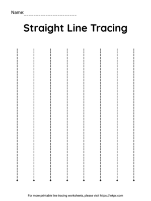 Printable Simple Long Vertical Line Tracing Worksheet