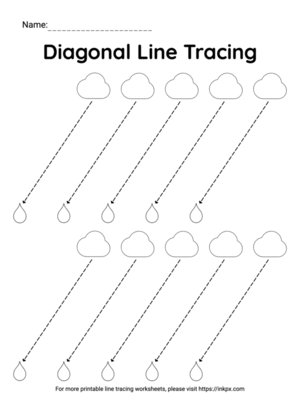 Free Printable Black and White Diagonal Line Tracing Worksheet