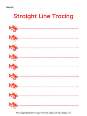 Free Printable Colorful Horizontal Line Tracing Worksheet