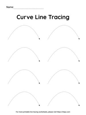 Free Printable Simple Curve Line Tracing Worksheet