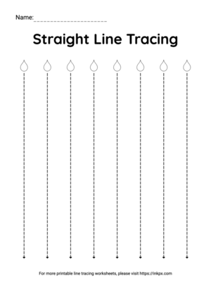 Free Printable Black and White Long Vertical Line Tracing Worksheet