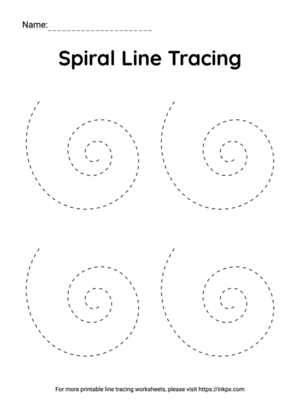 Free Printable Simple Spiral Line Tracing Worksheet