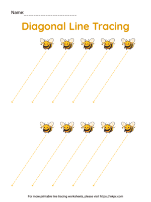 Free Printable Colorful Diagonal Line Tracing Worksheet