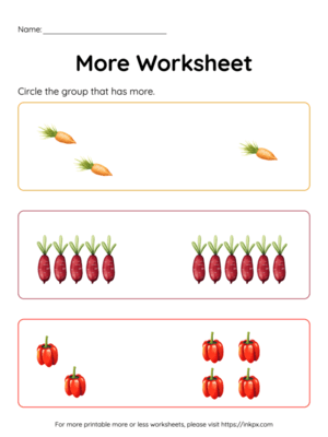 Free Printable Vegetable Counting More Worksheet