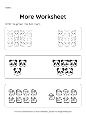 Free Printable Animal Counting More Worksheet
