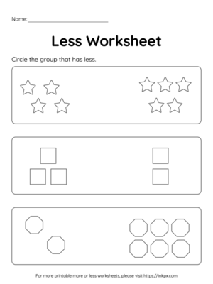 Free Printable Shape Counting Less Worksheet