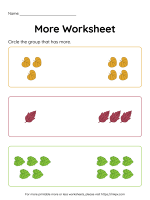 Free Printable Leaves Counting More Worksheet