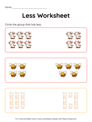 Free Printable Animal Counting Less Worksheet