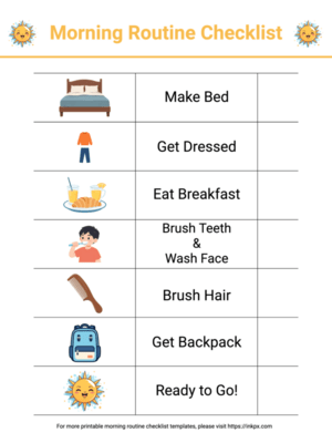 Morning Routine Checklist