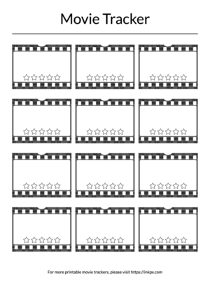 Printable Simple Frame Style Movie Tracker