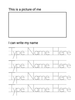 Free Printable Name Tracing Worksheet with Picture Box