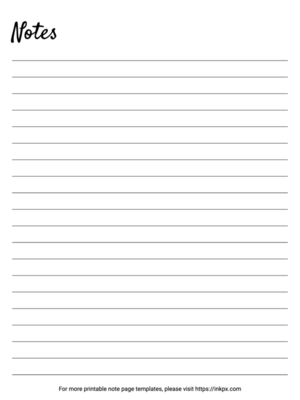 Free Printable Minimalist Black and White Note Page Template