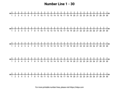 Free Printable Compact Style Number Line 1 to 30