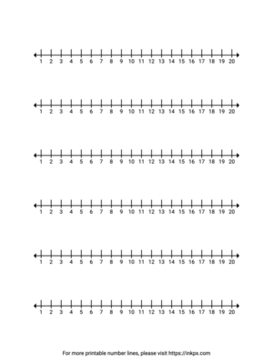 Free Printable Compact Style Number Line 1 to 20