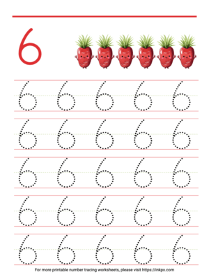 Free Printable Count & Trace Number 6 Tracing Worksheet
