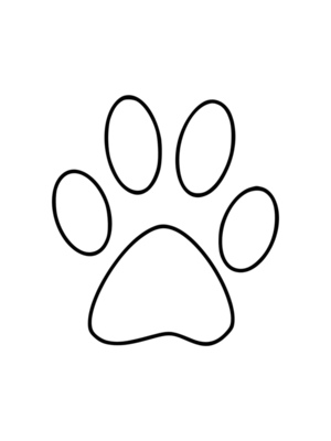 Printable Single Dog Paw Pattern Outline