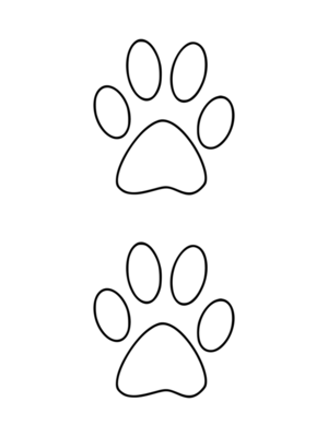 Printable Double Dog Paw Outline