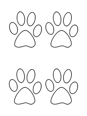 Printable Four Dog Paw Outline