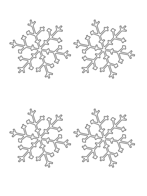 Printable Four Snowflake Outline