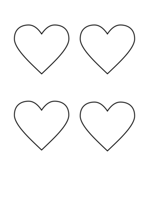Printable Four Heart Outline