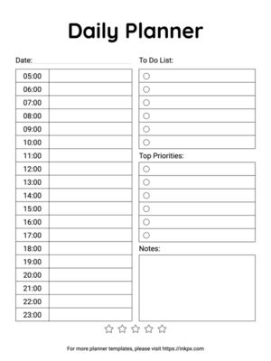 Free Printable Table Style Daily Planner Template