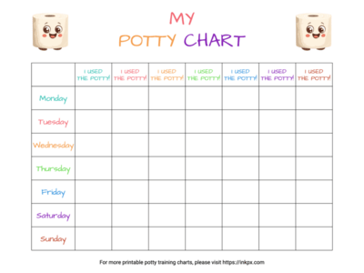 Free Editable Colorful Table Style Potty Chart Template