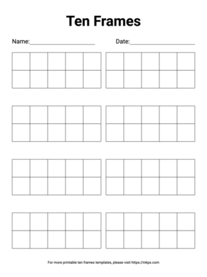 Free Printable Ten Frame (Octuple)
