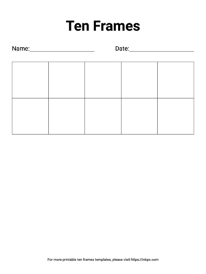 Printable Ten Frame